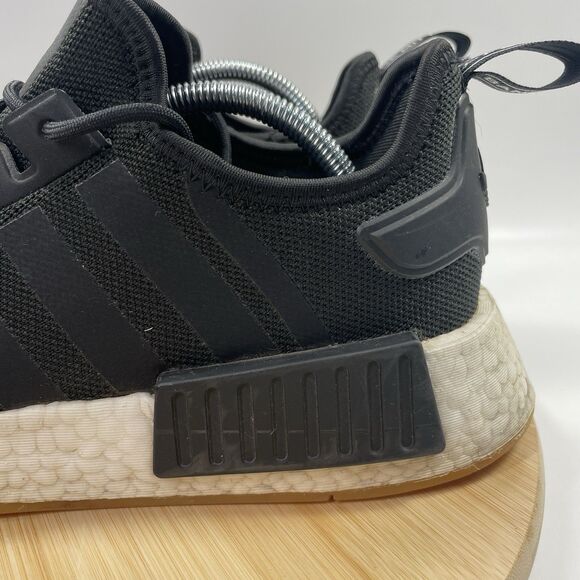 Adidas NMD R1 Boost Shoes Men’s Size 10 Black Gum Athletic Running Sneakers - Picture 8 of 16